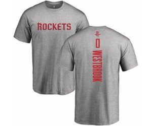 Houston Rockets #0 Russell Westbrook Ash Backer T-Shirt