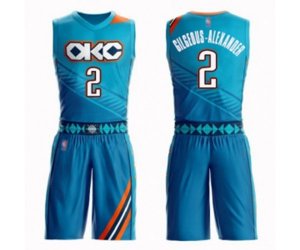 Oklahoma City Thunder #2 Shai Gilgeous-Alexander Swingman Turquoise Basketball Suit Jersey - City Edition