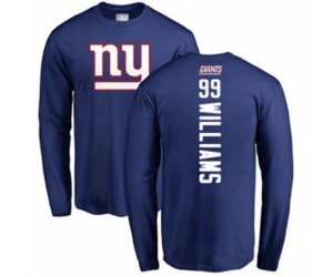 New York Giants #99 Leonard Williams Royal Blue Backer Long Sleeve T-Shirt