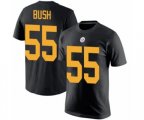 Pittsburgh Steelers #55 Devin Bush Black Rush Pride Name & Number T-Shirt