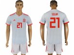 Spain #21 Silva Away Soccer Country Jersey