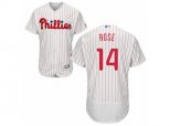 Philadelphia Phillies #14 Pete Rose White Red Strip Flexbase Authentic Collection MLB Jersey