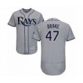 Tampa Bay Rays #47 Oliver Drake Grey Road Flex Base Authentic Collection Baseball Player Jersey