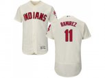 Cleveland Indians #11 Jose Ramirez Cream Flexbase Authentic Collection Stitched MLB Jersey