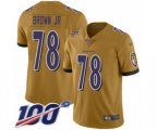 Baltimore Ravens #78 Orlando Brown Jr. Limited Gold Inverted Legend 100th Season Football Jersey
