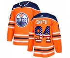 Edmonton Oilers #94 Ryan Smyth Authentic Orange USA Flag Fashion NHL Jersey