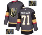 Vegas Golden Knights #71 William Karlsson Authentic Gray Fashion Gold NHL Jersey