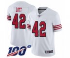 San Francisco 49ers #42 Ronnie Lott Limited White Rush Vapor Untouchable 100th Season Football Jersey