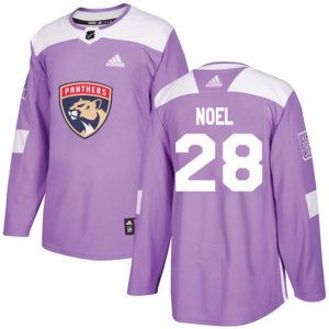Florida Panthers #28 Serron Noel Authentic Purple Fights Cancer Practice NHL Jersey