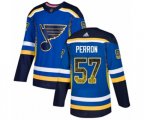Adidas St. Louis Blues #57 David Perron Authentic Blue Drift Fashion NHL Jersey