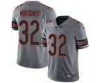 Chicago Bears #32 David Montgomery Limited Silver Inverted Legend Football Jersey