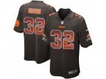 Cleveland Browns #32 Jim Brown Brown Team Color Stitched NFL Limited Strobe Jersey