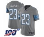 Detroit Lions #23 Darius Slay Jr Limited Steel Rush Vapor Untouchable 100th Season Football Jersey