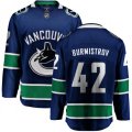 Vancouver Canucks #42 Alex Burmistrov Fanatics Branded Blue Home Breakaway NHL Jersey