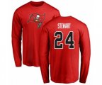 Tampa Bay Buccaneers #24 Darian Stewart Red Name & Number Logo Long Sleeve T-Shirt