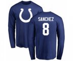 Indianapolis Colts #8 Rigoberto Sanchez Royal Blue Name & Number Logo Long Sleeve T-Shirt