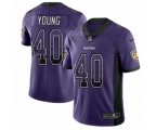 Baltimore Ravens #40 Kenny Young Limited Purple Rush Drift Fashion NFL Jersey