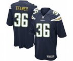 Los Angeles Chargers #36 Roderic Teamer Game Navy Blue Team Color Football Jersey
