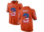 2016 US Flag Fashion Clemson Tigers Artavis Scott #3 College Football Limited Jersey - Orange