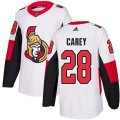 Ottawa Senators #28 Paul Carey Authentic White Away NHL Jersey