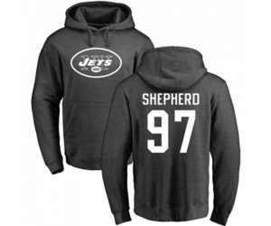 New York Jets #97 Nathan Shepherd Ash One Color Pullover Hoodie