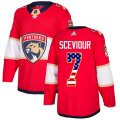Florida Panthers #7 Colton Sceviour Authentic Red USA Flag Fashion NHL Jersey
