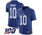 New York Giants #10 Eli Manning Royal Blue Team Color Vapor Untouchable Limited Player 100th Season Football Jersey