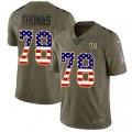 New York Giants #78 Andrew Thomas Olive USA Flag Stitched NFL Limited 2017 Salute To Service Jersey