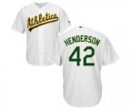 Oakland Athletics #42 Dave Henderson Replica White Home Cool Base Baseball Jersey