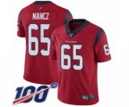 Houston Texans #65 Greg Mancz Red Alternate Vapor Untouchable Limited Player 100th Season Football Jersey