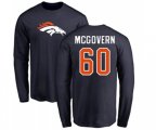 Denver Broncos #60 Connor McGovern Navy Blue Name & Number Logo Long Sleeve T-Shirt