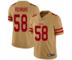 San Francisco 49ers #58 Weston Richburg Limited Gold Inverted Legend Football Jersey