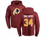 Washington Redskins #34 Wendell Smallwood Maroon Name & Number Logo Pullover Hoodie