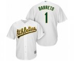 Oakland Athletics Franklin Barreto Replica White Home Cool Base Baseball Player Jersey