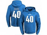 Detroit Lions #40 Jarrad Davis Blue Name & Number Pullover NFL Hoodie