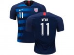 USA #11 Weah Away Soccer Country Jersey