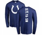 Indianapolis Colts #34 Rock Ya-Sin Royal Blue Backer Long Sleeve T-Shirt
