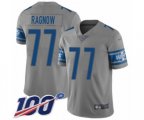 Detroit Lions #77 Frank Ragnow Limited Gray Inverted Legend 100th Season Football Jersey