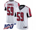 Atlanta Falcons #59 De'Vondre Campbell White Vapor Untouchable Limited Player 100th Season Football Jersey