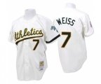 Oakland Athletics #7 Walt Weiss Authentic White Throwback Baseball Jersey