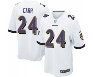 Baltimore Ravens #24 Brandon Carr Game White Football Jersey