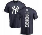 MLB Nike New York Yankees #13 Alex Rodriguez Navy Blue Backer T-Shirt