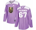 Vegas Golden Knights #67 Teemu Pulkkinen Authentic Purple Fights Cancer Practice NHL Jersey