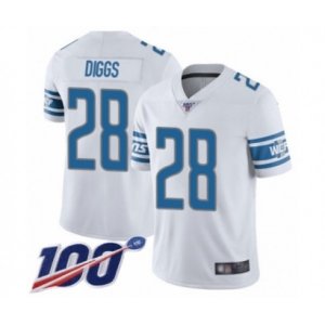 Detroit Lions #28 Quandre Diggs White Vapor Untouchable Limited Player 100th Season Football Jersey