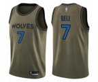 Minnesota Timberwolves #7 Jordan Bell Swingman Green Salute to Service Basketball Jersey