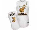Miami Heat #3 Dwyane Wade Authentic White Finals Champions Basketball Jersey