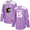 Calgary Flames #15 Tanner Glass Authentic Purple Fights Cancer Practice NHL Jersey