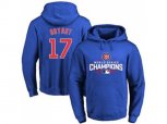 Chicago Cubs #17 Kris Bryant Blue 2016 World Series Champions Pullover Baseball Hoodie