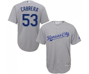 Kansas City Royals #53 Melky Cabrera Replica Grey Road Cool Base Baseball Jersey