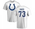 Indianapolis Colts #73 Joe Haeg White Name & Number Logo T-Shirt